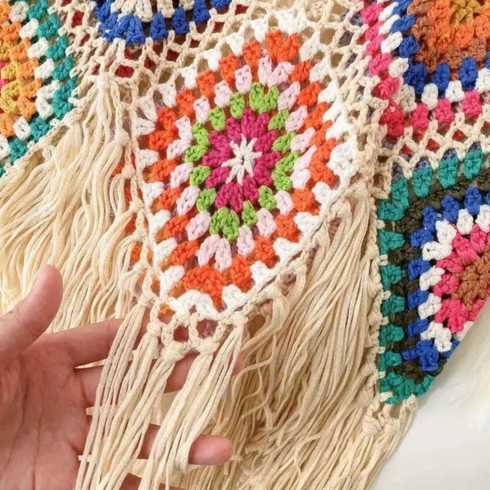 Crochet Colorblock Cami Tops - Picture 4 of 8